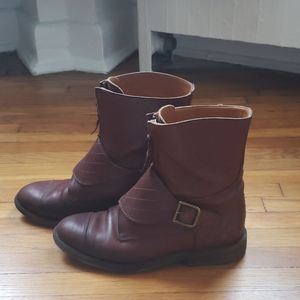 Flash sale! CHANEL moto boots with quilted buckle